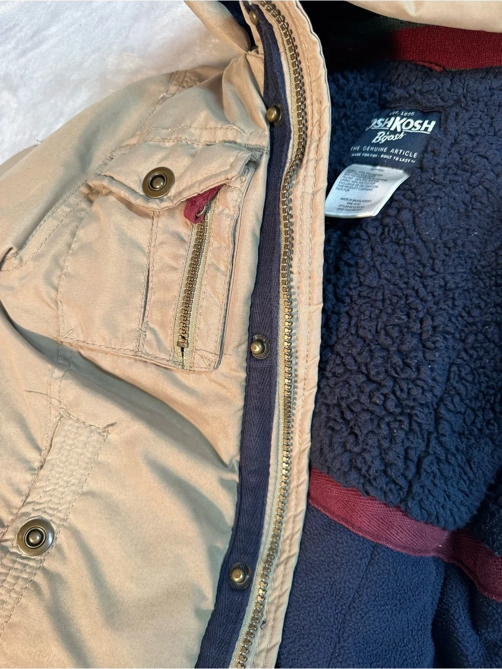 OshKosh B'gosh Tan Hooded Puffer Jacket